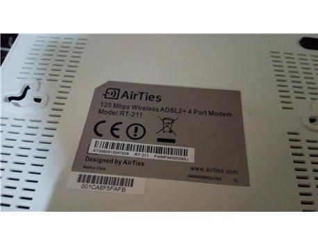 airtes RT-211 - 125Mbps Kablosuz ADSL2+ 4 port Modem   sorunsuz çalışır durumda 