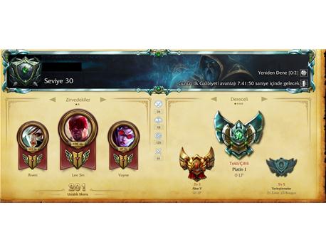 League of Legends Platin 1 Hesap Satılıktır