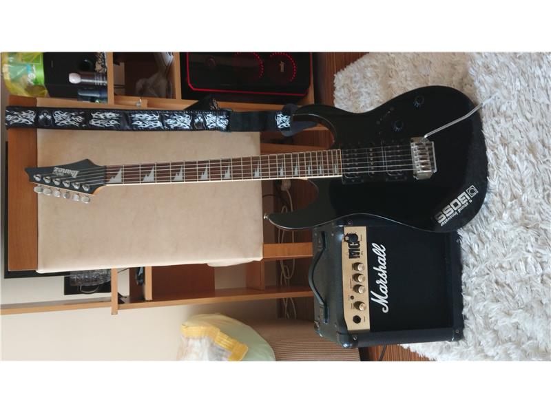 İbanez marka elektro gitar, marshall amfi ve diğer her şeyi ile satılık