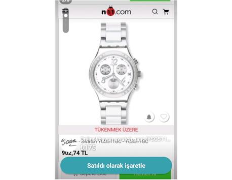 Orijinal bayan swatch saat sıfırı 900 TL 