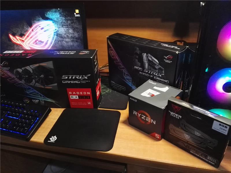 ASUS ROG STRIX ANAKART ROG STRIX RX580 RYZEN5 2600 OYUNCU VE YAYINCI BILGISAYARI AZ KULLANILDI