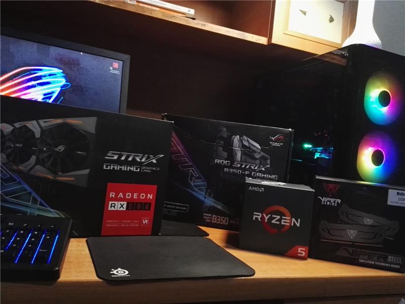 ASUS ROG STRIX ANAKART ROG STRIX RX580 RYZEN5 2600 OYUNCU VE YAYINCI BILGISAYARI AZ KULLANILDI