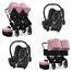 Bugaboo Donkey 2 Twin Black 2x Cabriofix Travel System (Soft Pink)