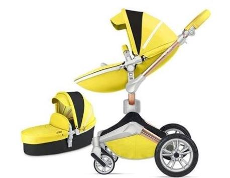 3 In 1 Leather Warm Mother Stroller High Landscape Folding Chair With 360 Degree Rotation Luxury Pram Bassinet