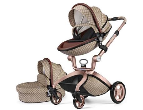 3 In 1 Leather Warm Mother Stroller High Landscape Folding Chair With 360 Degree Rotation Luxury Pram Bassinet