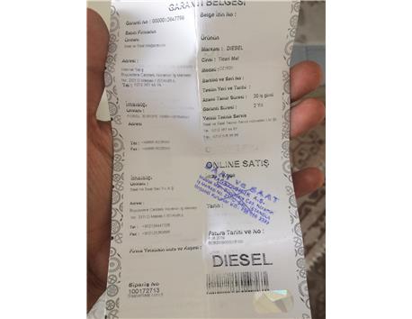 Diesel kırmızı saat 2 aylık kutu fatura vardır takas olur 