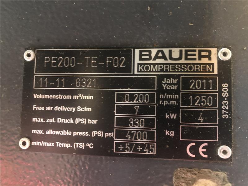 Bauer Pe200 330Bar 2011 Model Kompresor