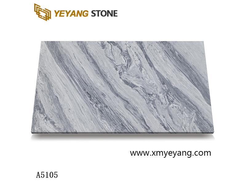 Calacatta Quartz White Grey Patterns Veins A5105