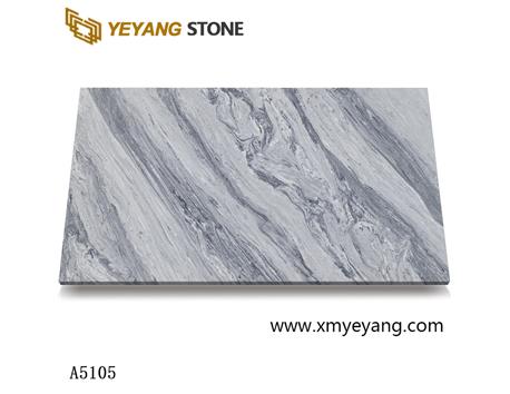 Calacatta Quartz White Grey Patterns Veins A5105