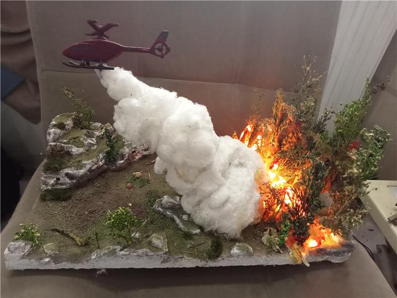 yangın söndürme diorama