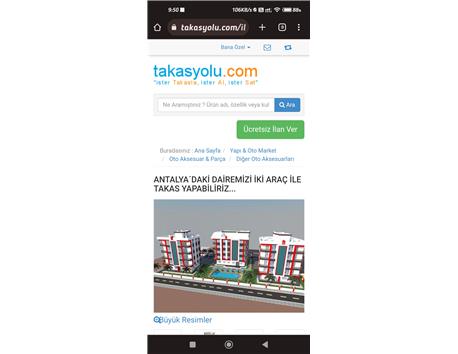 Antalya´da Döşemealtındaki dairem ile Eskişehir de daire ile takas talebim