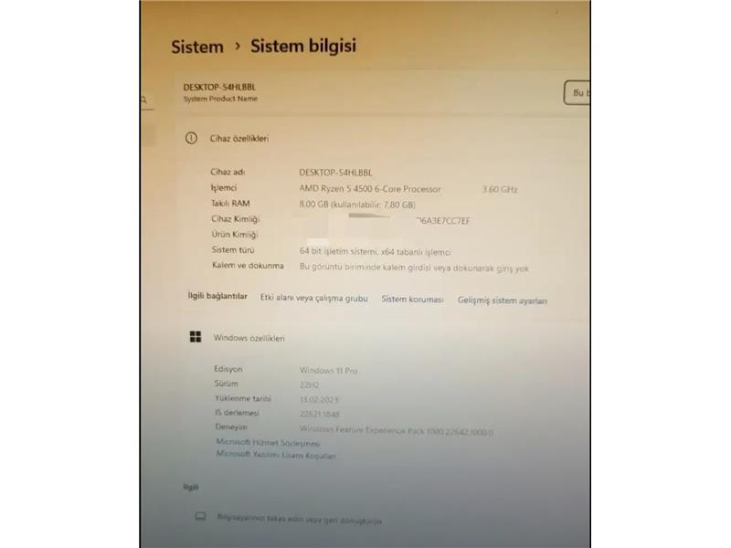 Masaüstü bilgisayar 6 aylık 